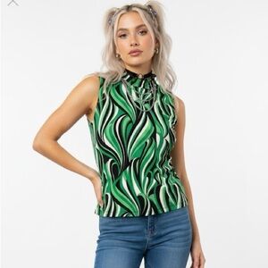 Sere Nade Green and Black Striped Top